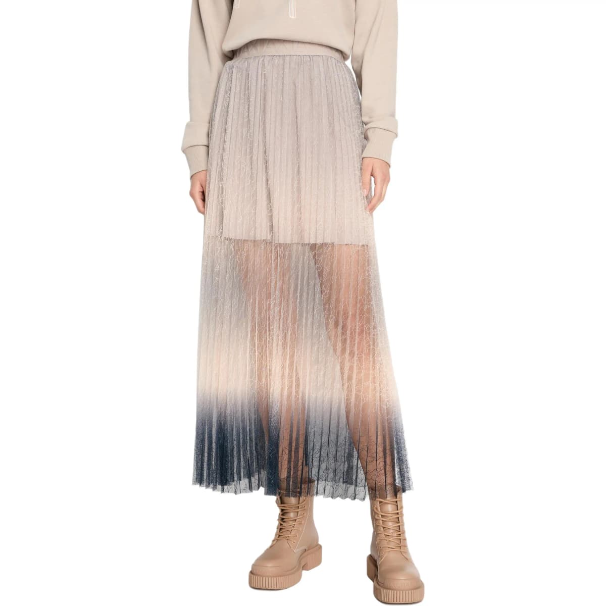 ARMANI EXCHANGE Gradient Lace Plisəli Bluz 3