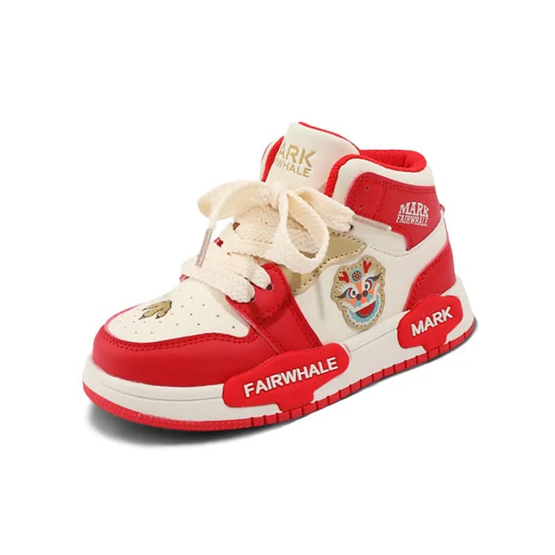 FAIRWHALE High Top Skateboard Shoes China Red Kids' 2