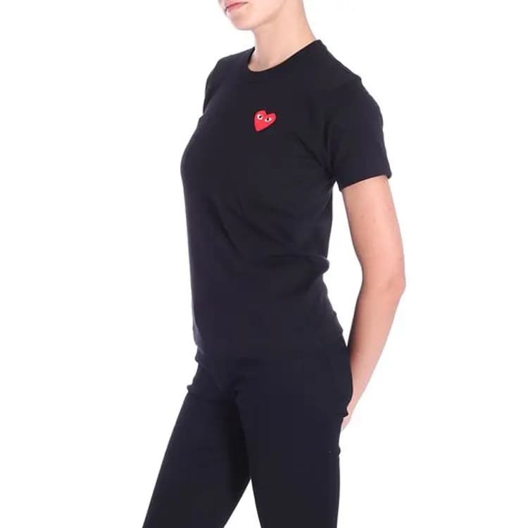 Comme Des Garcons Play Qadın Köynəyi Qırmızı Ürəkli Qara 4