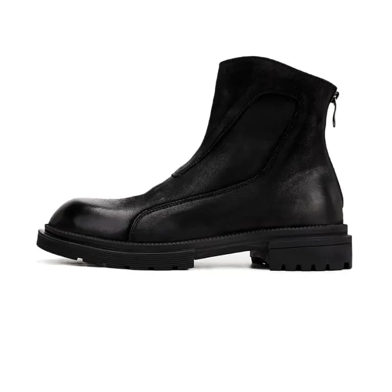 Brounvanm Top-Grain Leather British Style Fashion Versatile Ankle Boots Men's 13