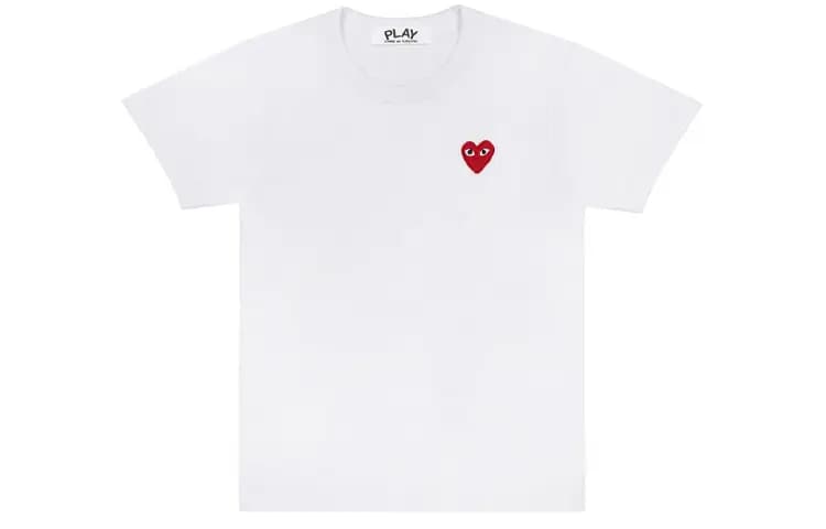 Comme Des Garcons Play Qadın Köynəyi Qırmızı Ürəkli Ağ