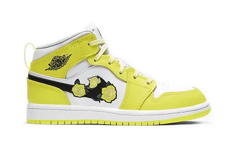 Jordan 1 Mid Dynamic Yellow Floral PS 2