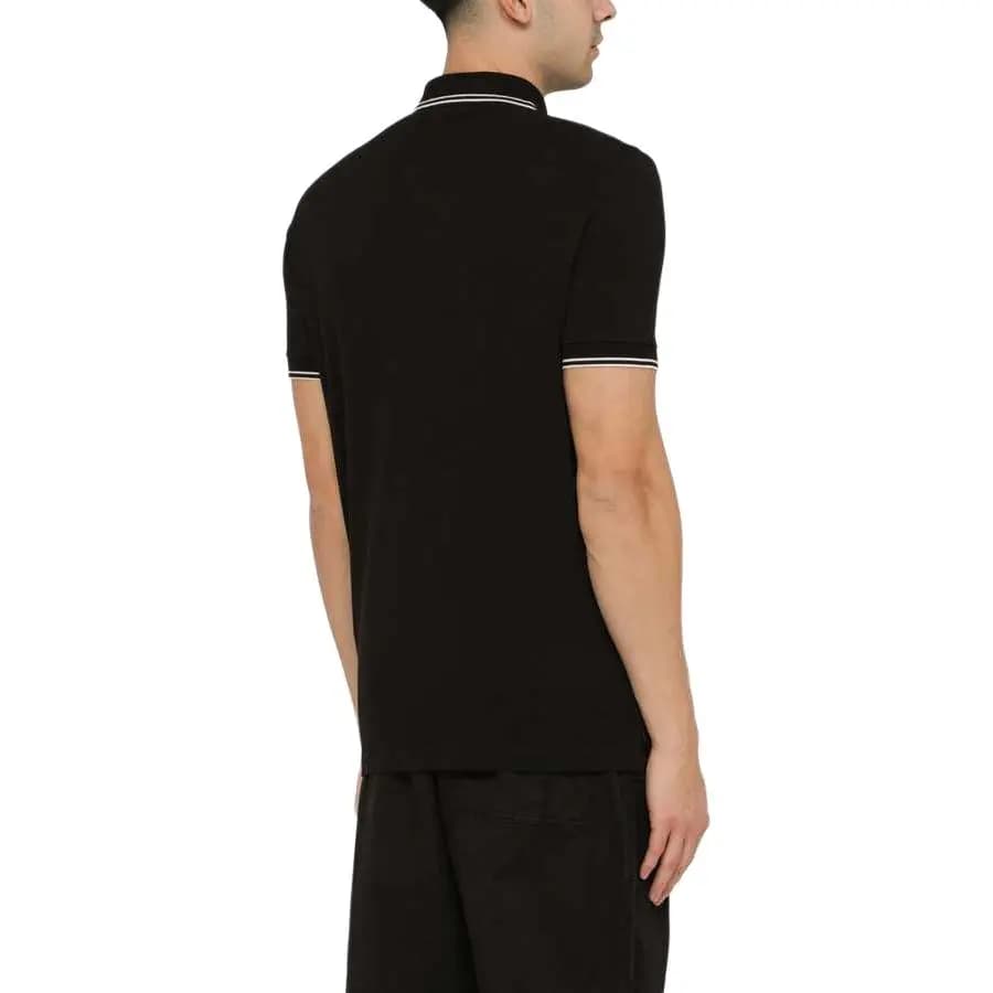 STONE ISLAND SS24 Striped Pullover Fitted Short Sleeve Polo Shirt Men's Black 5
