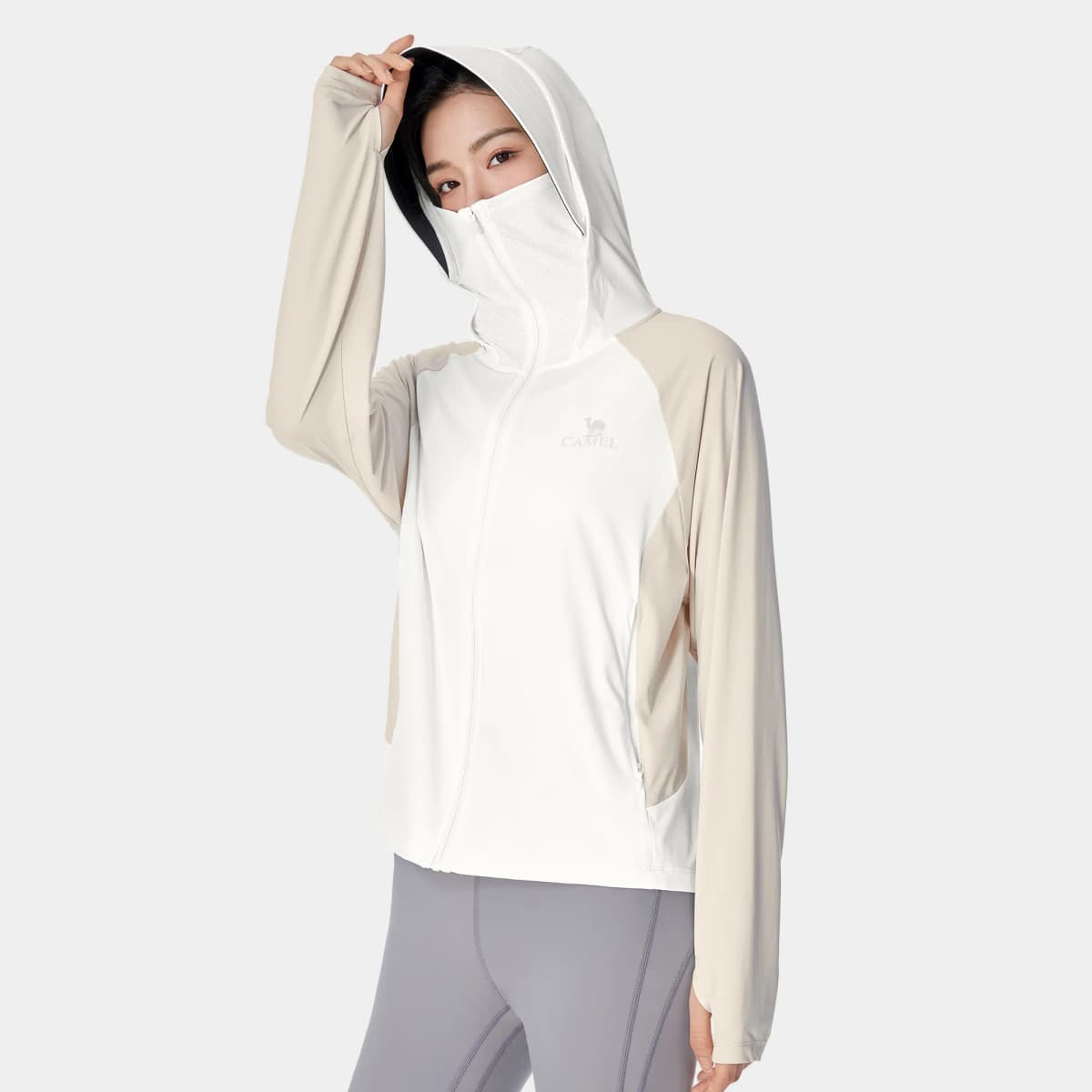 CAMEL Shadow Series Qadın Günəşdən Qoruyucu Pencək Ağ/Dəri Rəngi 10