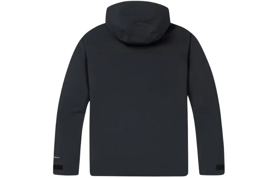Columbia Solid Color Pocket Patch Waterproof Casual Hooded Rain Jacket Men's Black 2