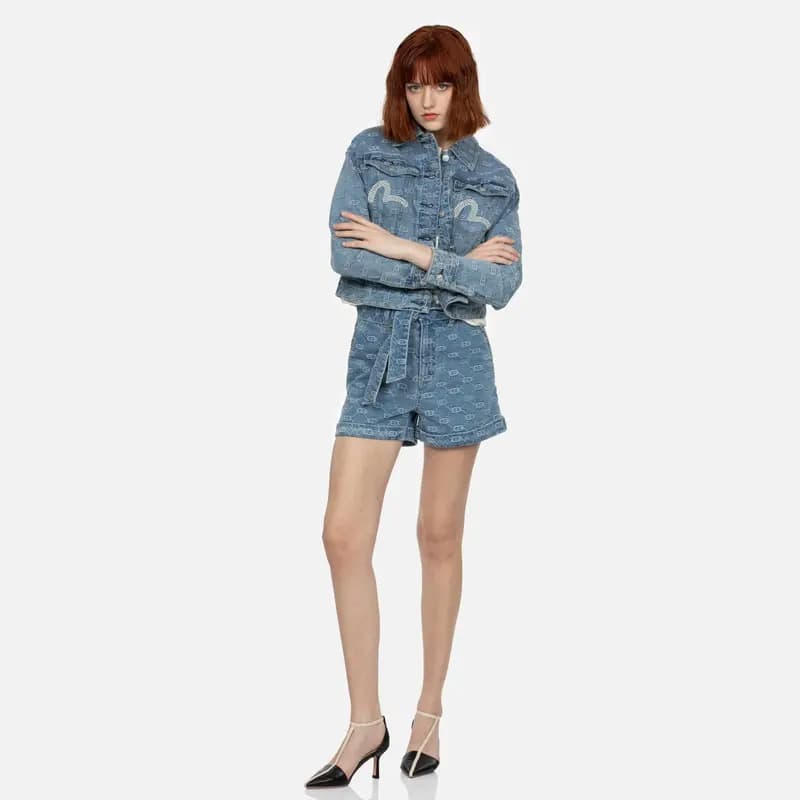 EVISU Denim Pencək Qadın Mavi 6