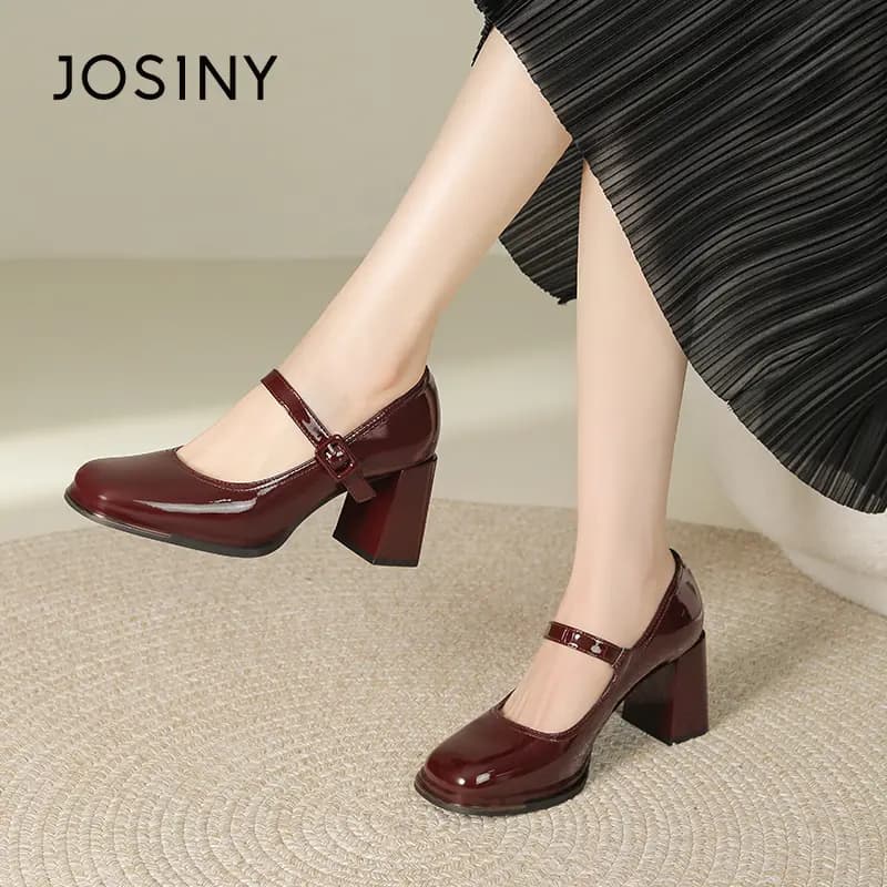 JOSINY Chunky Heel Mary Jane Shoes Women's 8