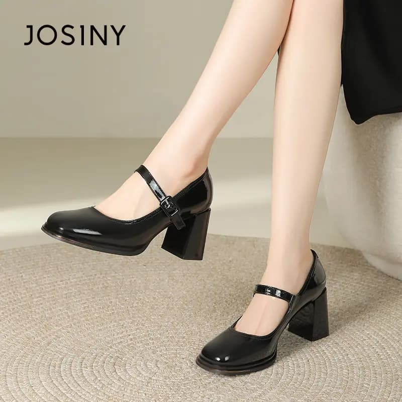 JOSINY Chunky Heel Mary Jane Shoes Women's 6