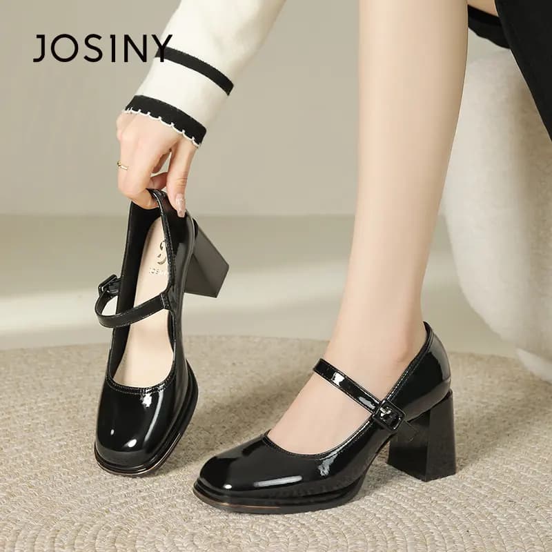 JOSINY Chunky Heel Mary Jane Shoes Women's 2