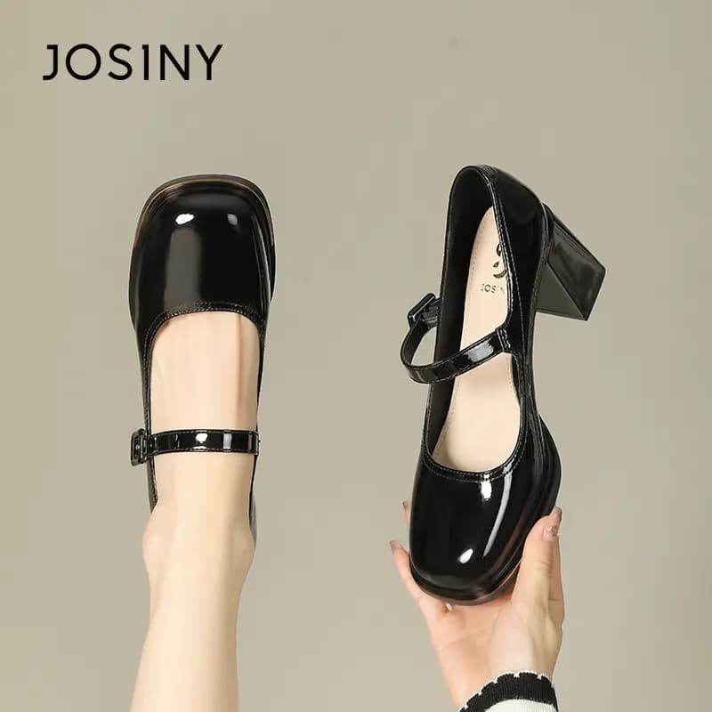 JOSINY Chunky Heel Mary Jane Shoes Women's 4