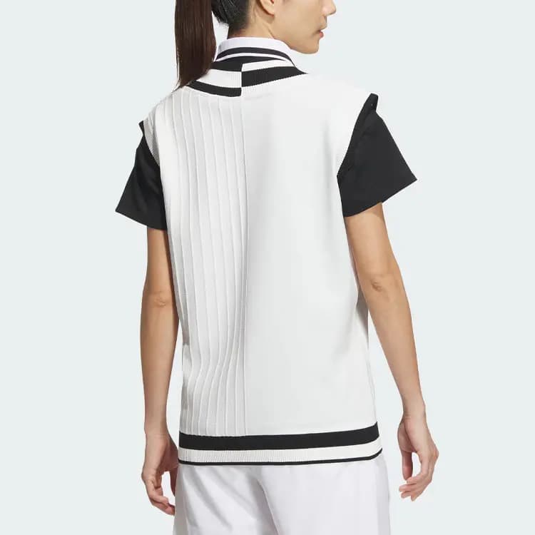 Adidas Loose Fit Knit Vest Tank Tops Women's White 3