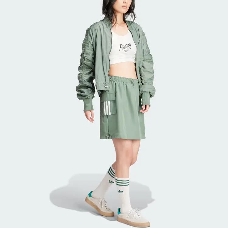 Adidas Originals Qadın Karqo Şort-Ətəyi Kölgə Yaşılı 4