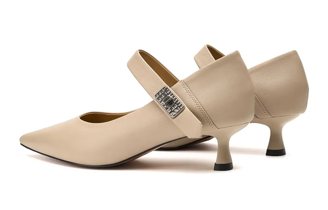 EBLAN Slim Heel Mary Jane Shoes Women's Gray 4