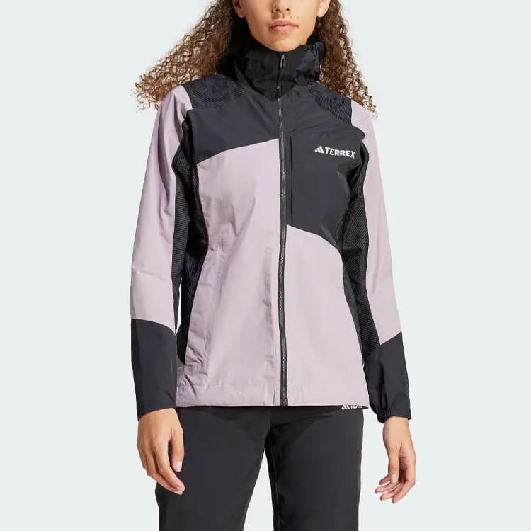 Adidas TERREX XPERIOR Water-Resistant And Rainproof Windbreaker Jacket Women's Gray Purple 2