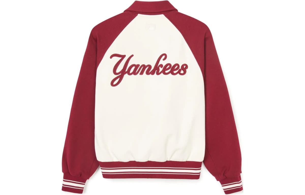 MLB SS24 New York Yankees Baseball Gödəkçəsi Unisex Bordo 2