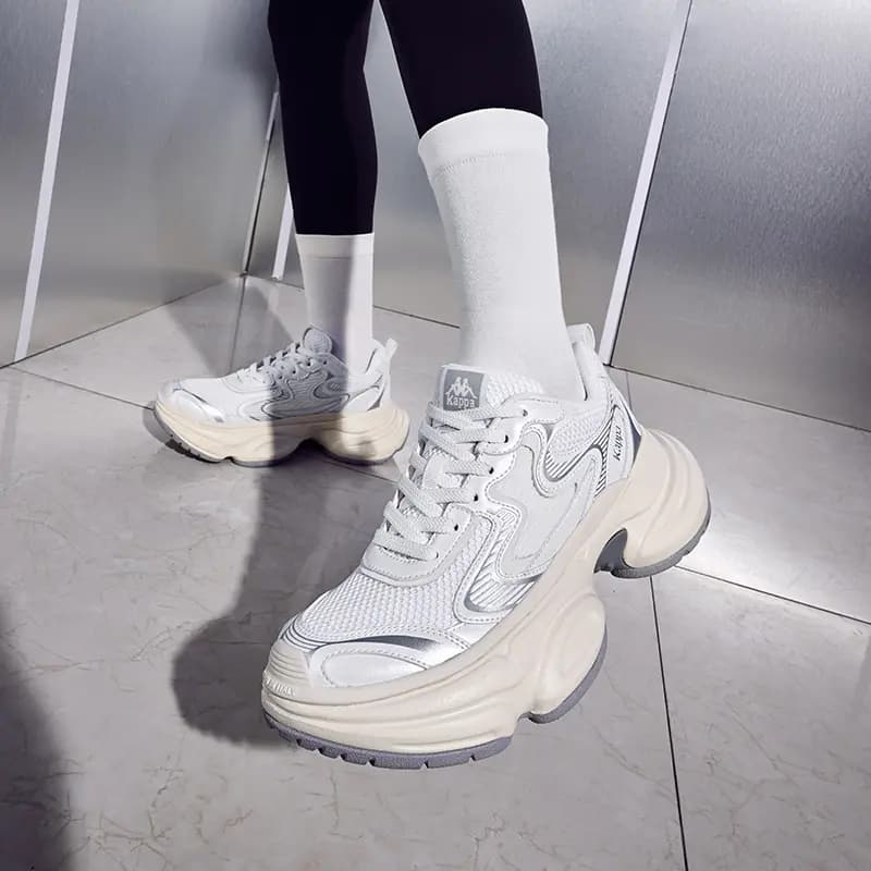 Kappa Low-Top Chunky Sneakers Women's White Silver 8