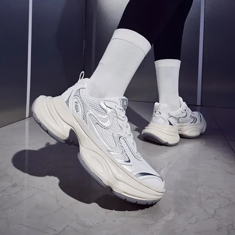 Kappa Low-Top Chunky Sneakers Women's White Silver 7