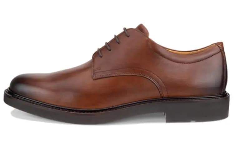 Ecco Leather Comfortable Versatile Dress Shoes Men's Brown