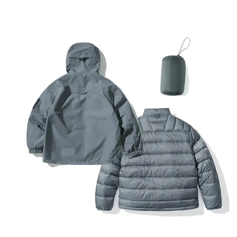NOTHOMME 800 Fill 90 White Duck Down Outdoor Hard Shell Jacket Heavy Mountain 3-in-1 Unisex 14