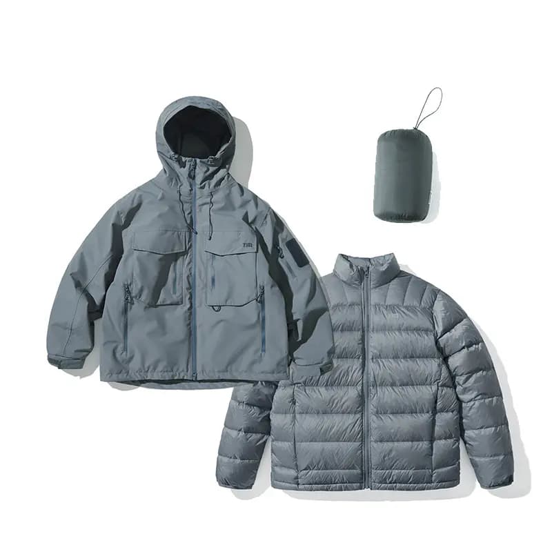 NOTHOMME 800 Fill 90 White Duck Down Outdoor Hard Shell Jacket Heavy Mountain 3-in-1 Unisex 13