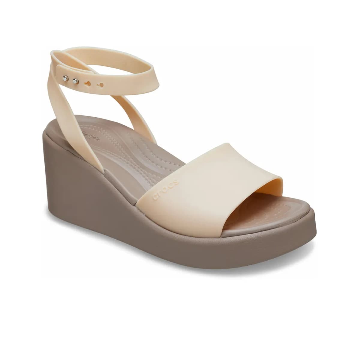 Crocs Brooklyn Wedge Səndəl Qadın Cream White Brown 3