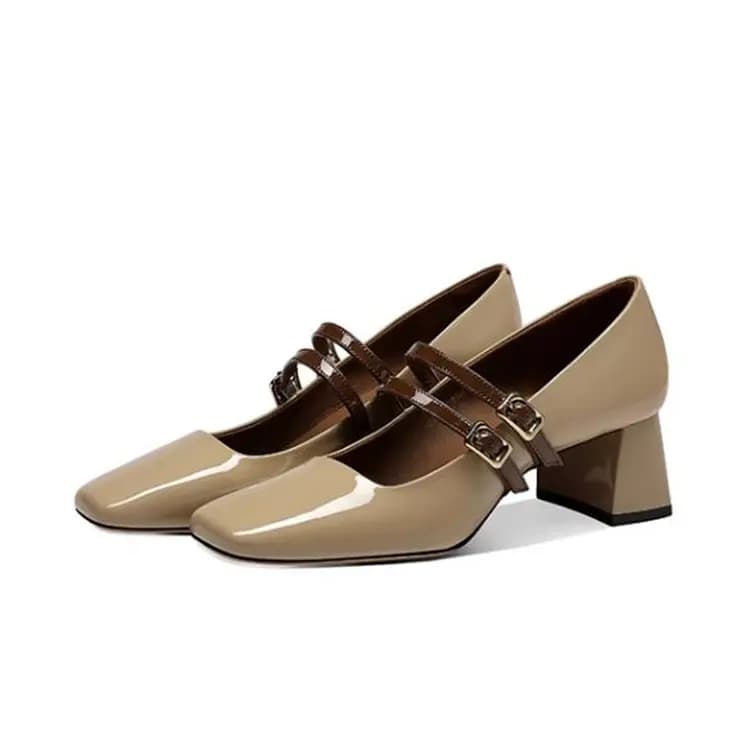 JESSICA SOPHIA Chunky Heel Mary Jane Shoes 5cm Women's 5