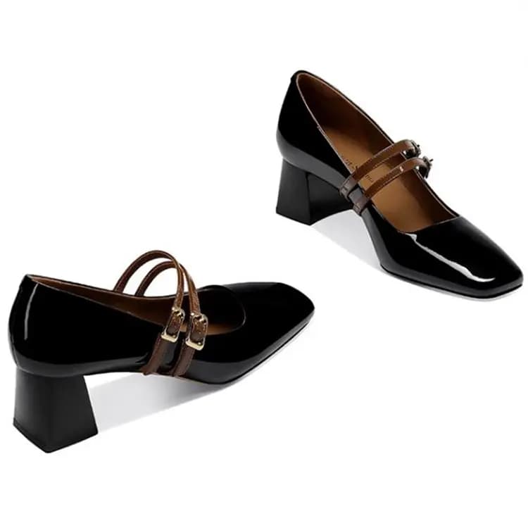 JESSICA SOPHIA Chunky Heel Mary Jane Shoes 5cm Women's 2