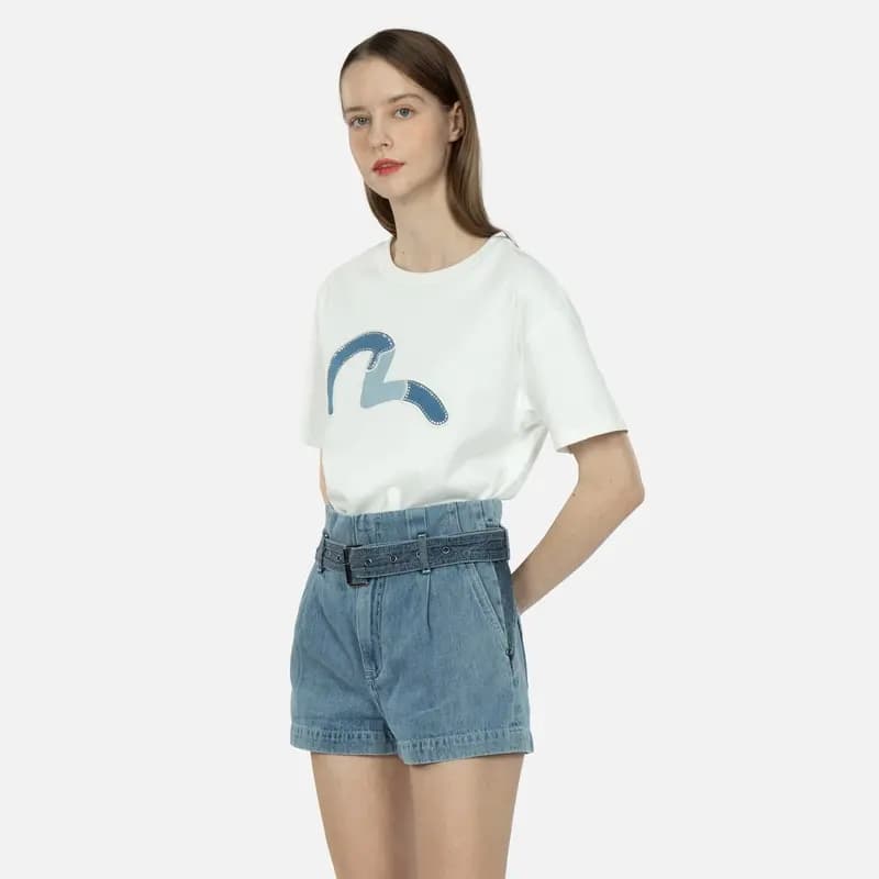 EVISU 23SS Qadın Cins Şortu Mavi 3