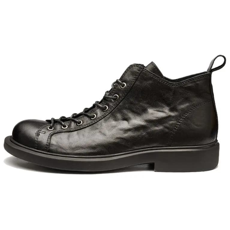 Brounvanm Top-Grain Cowhide Leather British Vintage Short Boots 3cm Men's 10