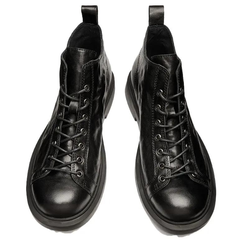 Brounvanm Top-Grain Cowhide Leather British Vintage Short Boots 3cm Men's 11