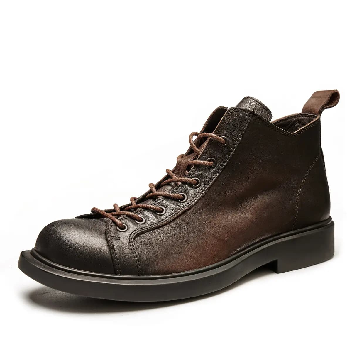 Brounvanm Top-Grain Cowhide Leather British Vintage Short Boots 3cm Men's 2
