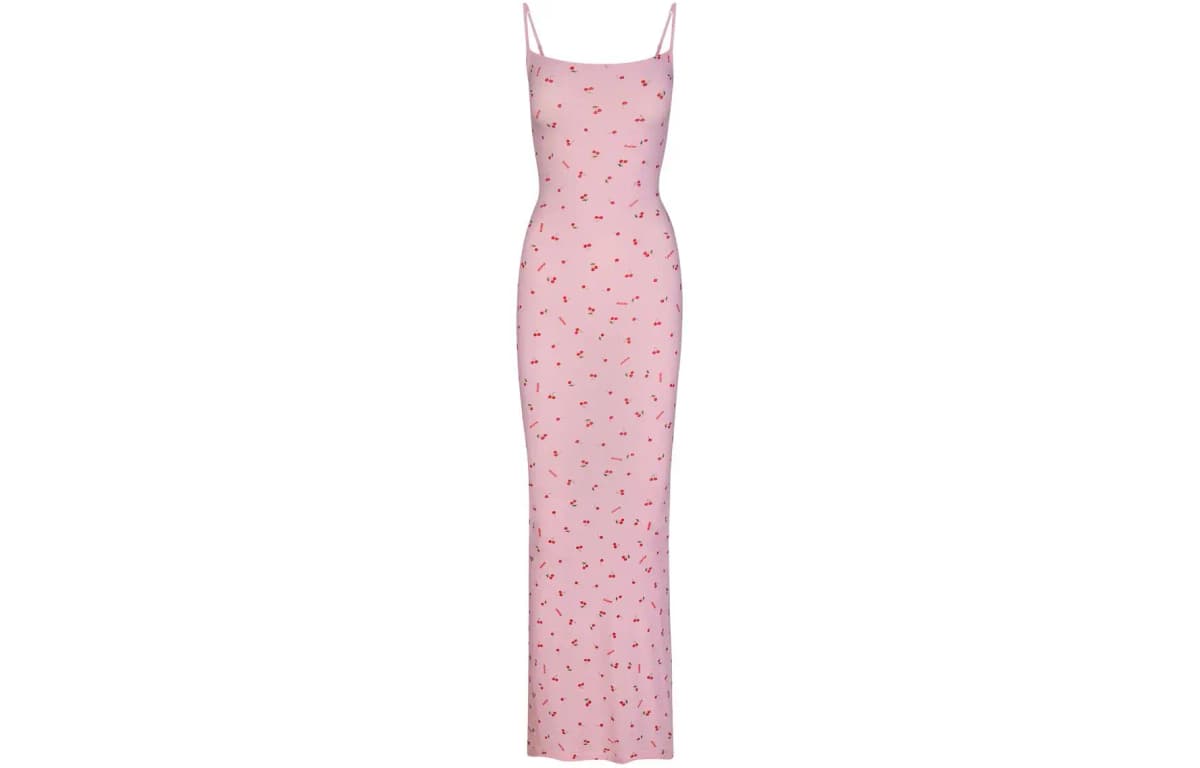skims SOFT LOUNGE LONG SLIP DRESS Çəhrayı