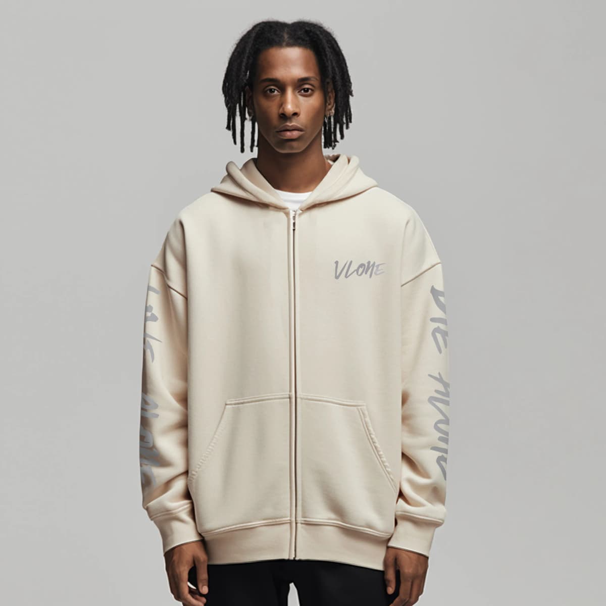 VLONE Loose Fit Zip Closure Hoodie Unisex 19