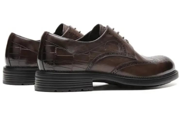 AOKANG Leather British Comfort Classic Versatile Dress Shoes Men's Brown 3
