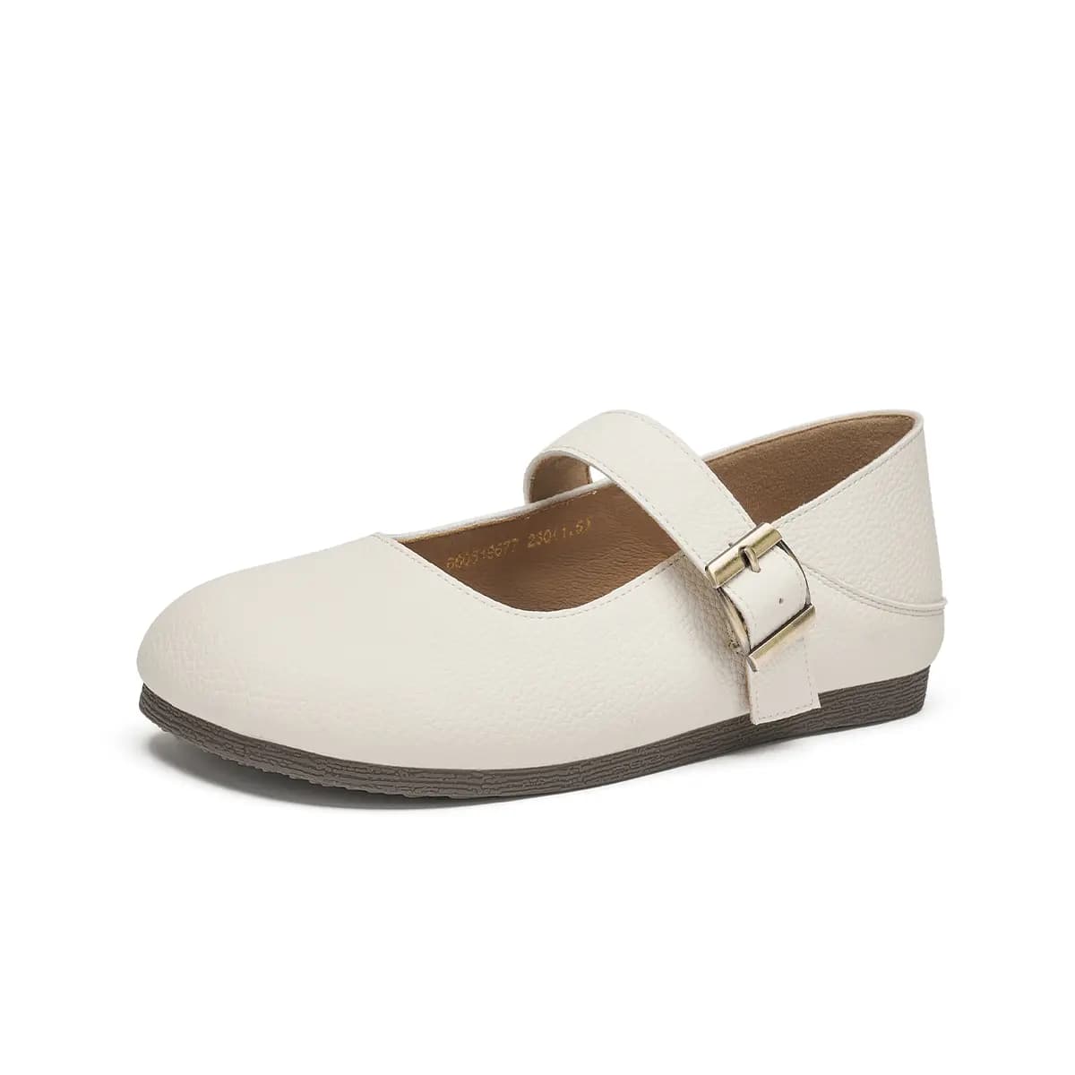 GEMEIQ PU Simple Soft Round Toe Vintage Mary Jane Shoes Women's
