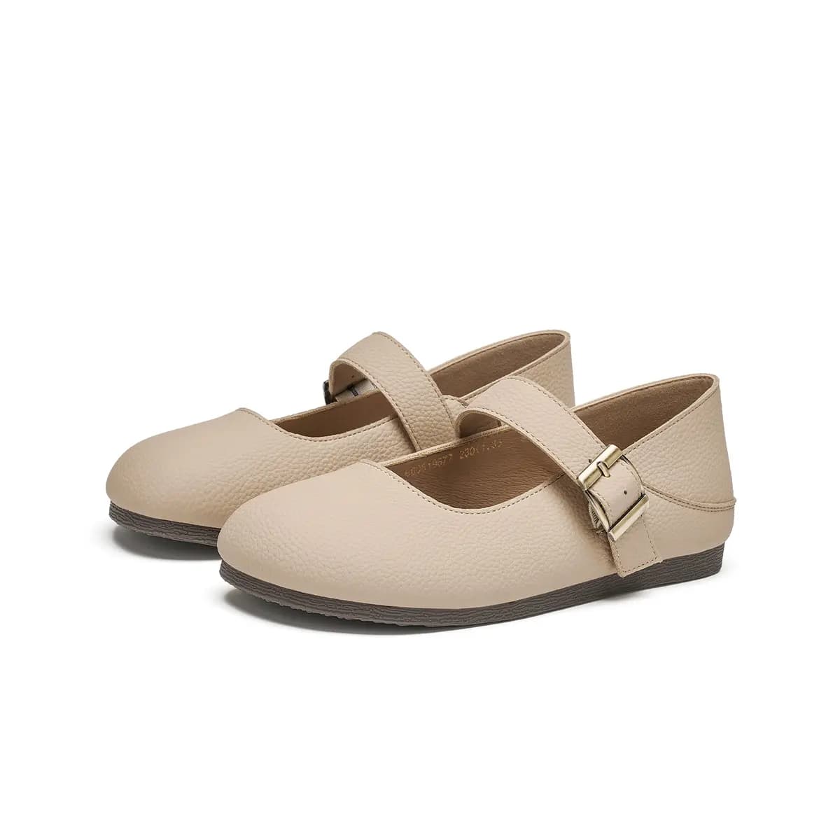 GEMEIQ PU Round Toe Vintage Mary Jane Shoes Qadın 8