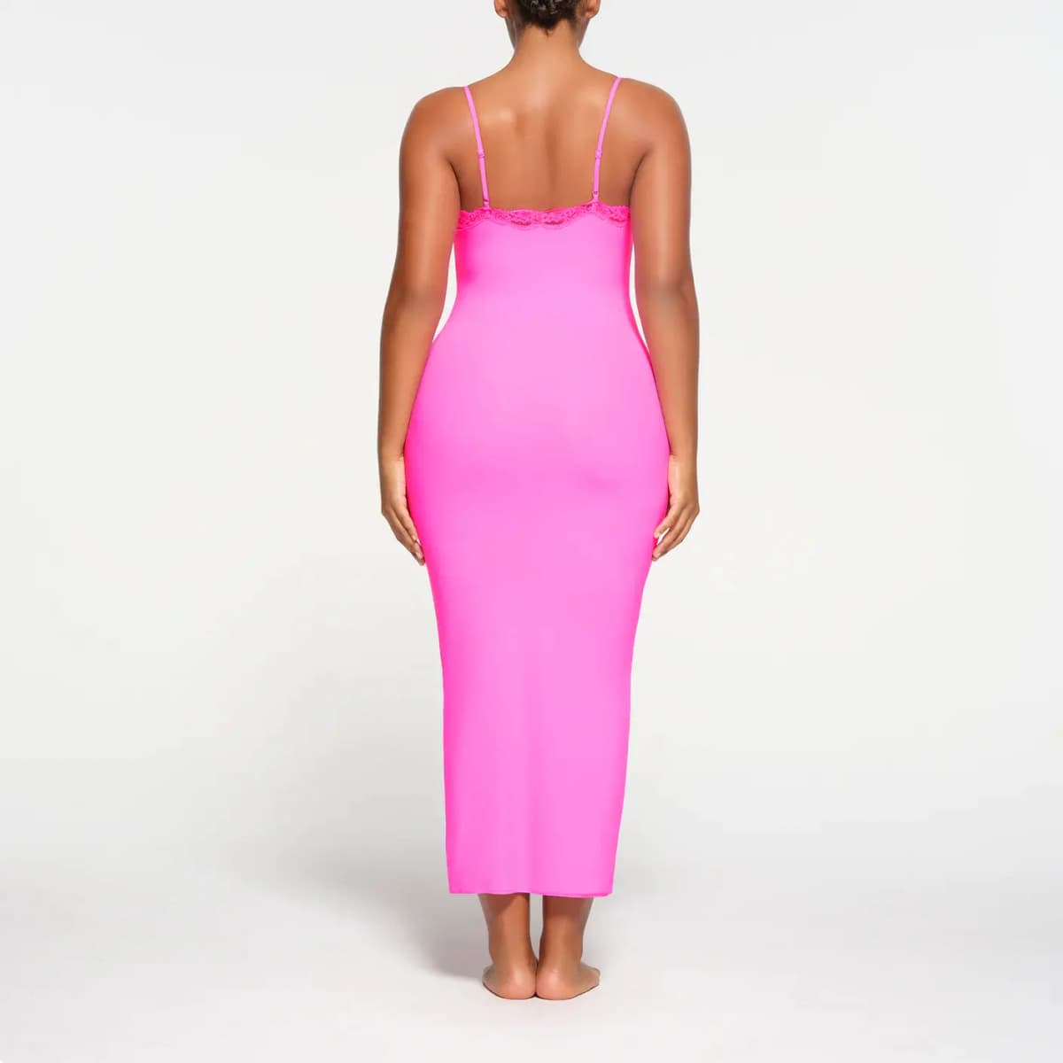 SKIMS FITS EVERYBODY LACE LONG SLIP DRESS Qadın Donu Taffy/Toffee 3