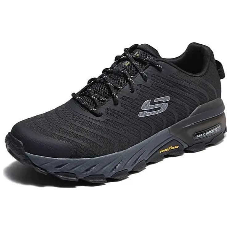 Skechers Cushioned Slip-Resistant Low-Top Outdoor Shoes Men's Black 3