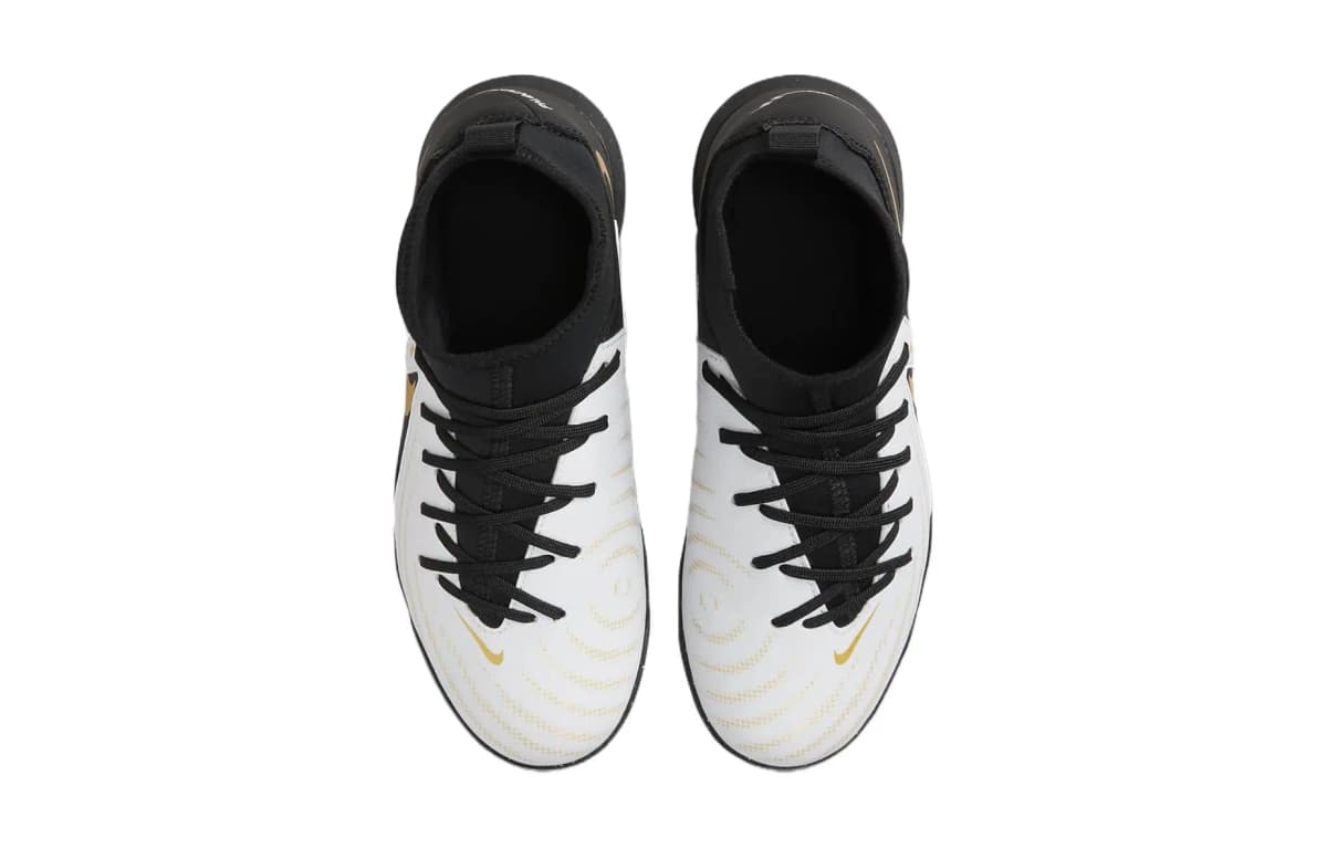 Nike Jr Phantom Luna II Club TF Cushioning Wear-Resistant Mid-Top Kids' Soccer Shoes Black White Teenagers 5