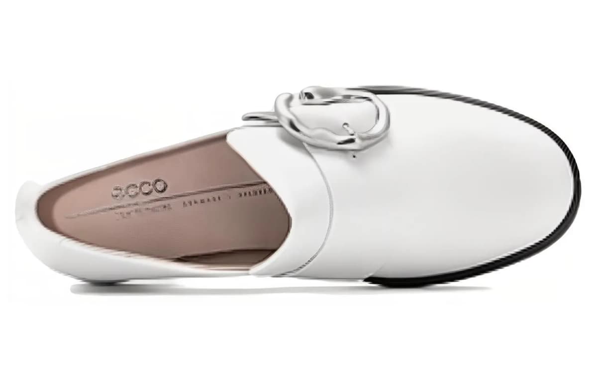 Ecco Chunky Heel High Heels 6.5cm Women's White 2