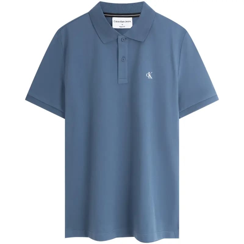 CALVIN KLEIN Jeans Logo Printli Qısaqol Polo Yaxa Köynək Kişi 9
