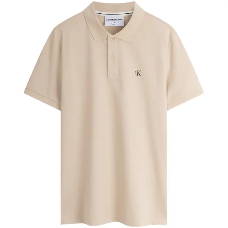 CALVIN KLEIN Jeans Logo Printli Qısaqol Polo Yaxa Köynək Kişi 5