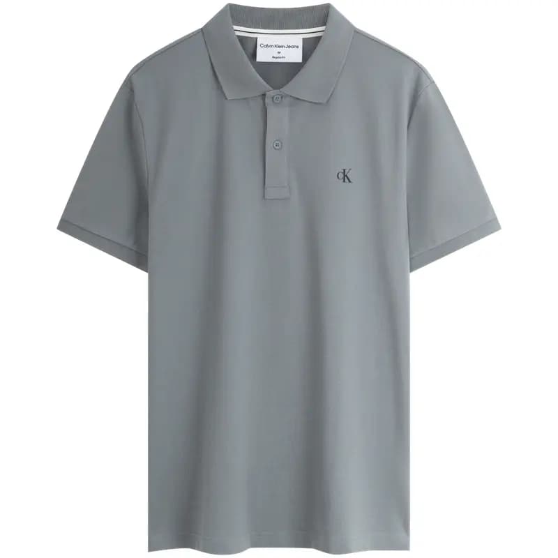 CALVIN KLEIN Jeans Logo Printli Qısaqol Polo Yaxa Köynək Kişi 13