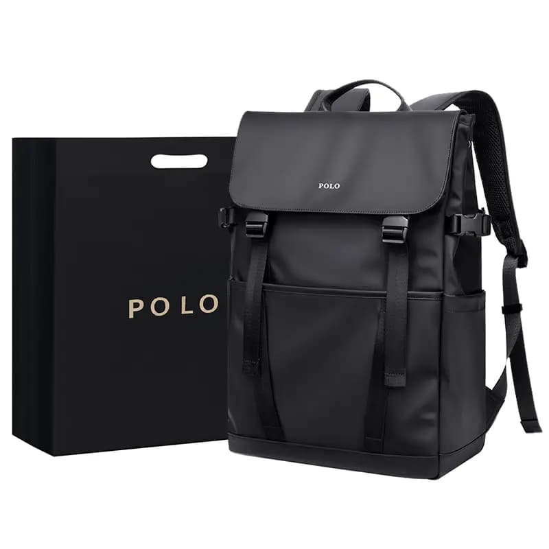 POLO Fabric Backpack Tubas Men's Black/Gray 13