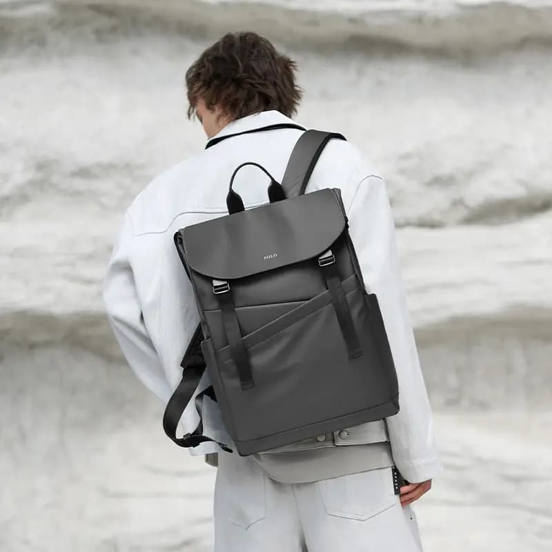 POLO Fabric Backpack Tubas Men's Black/Gray 29