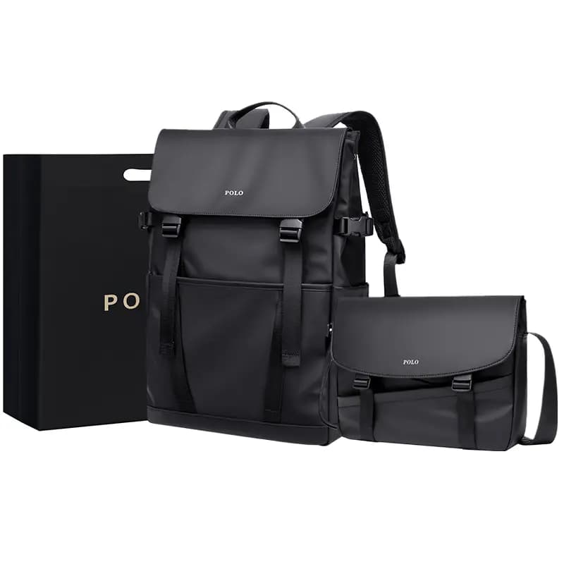 POLO Fabric Backpack Tubas Men's Black/Gray 30