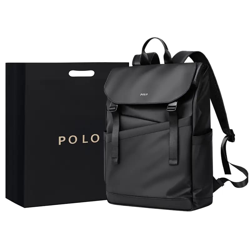 POLO Fabric Backpack Tubas Men's Black/Gray 20