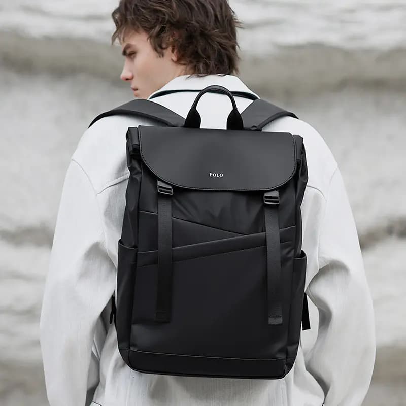 POLO Fabric Backpack Tubas Men's Black/Gray 24