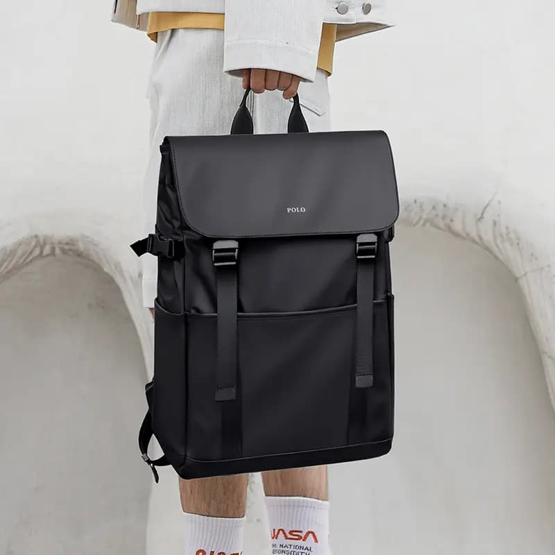 POLO Fabric Backpack Tubas Men's Black/Gray 18