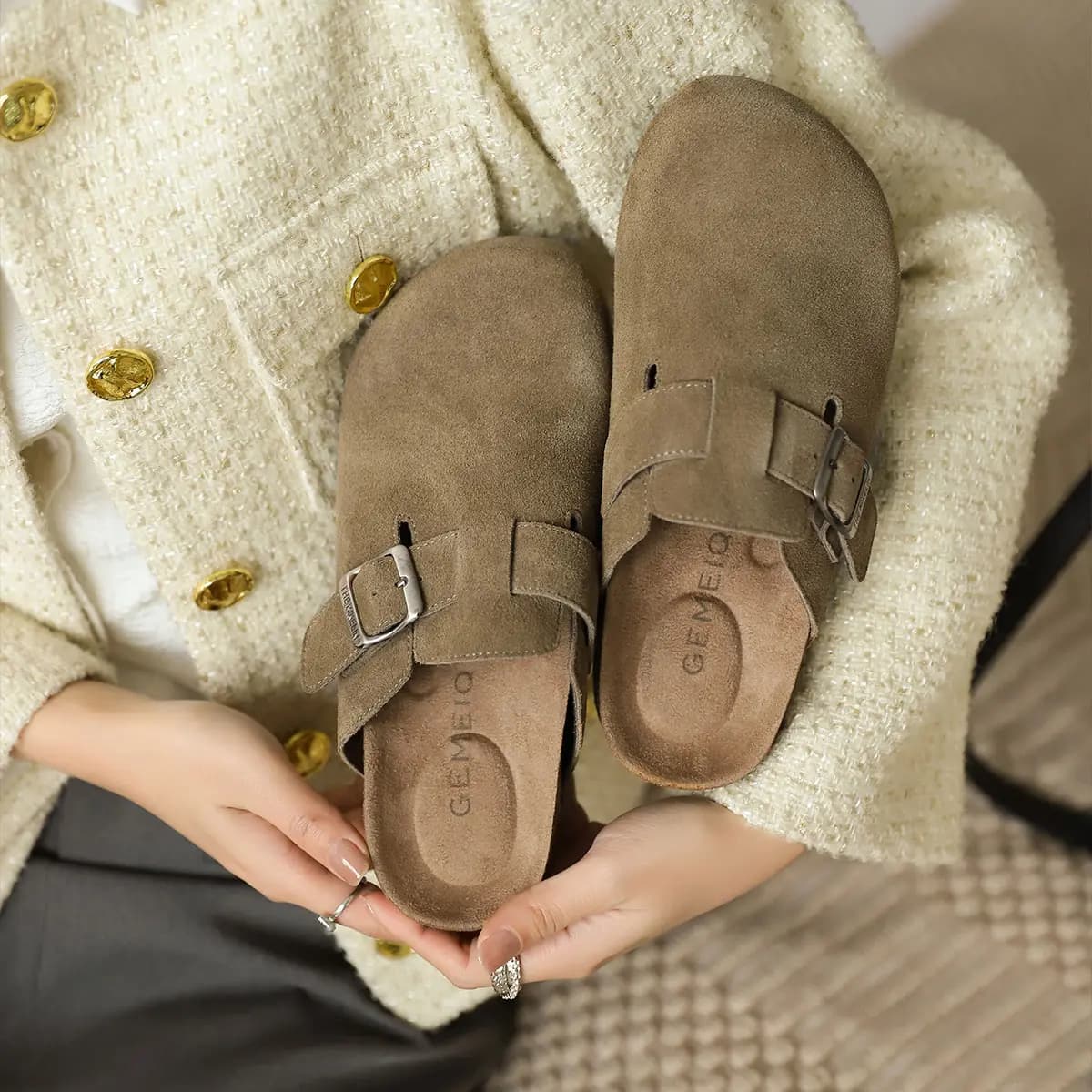 GEMEIQ Wrap toe Slippers 2.6cm Qadın 10